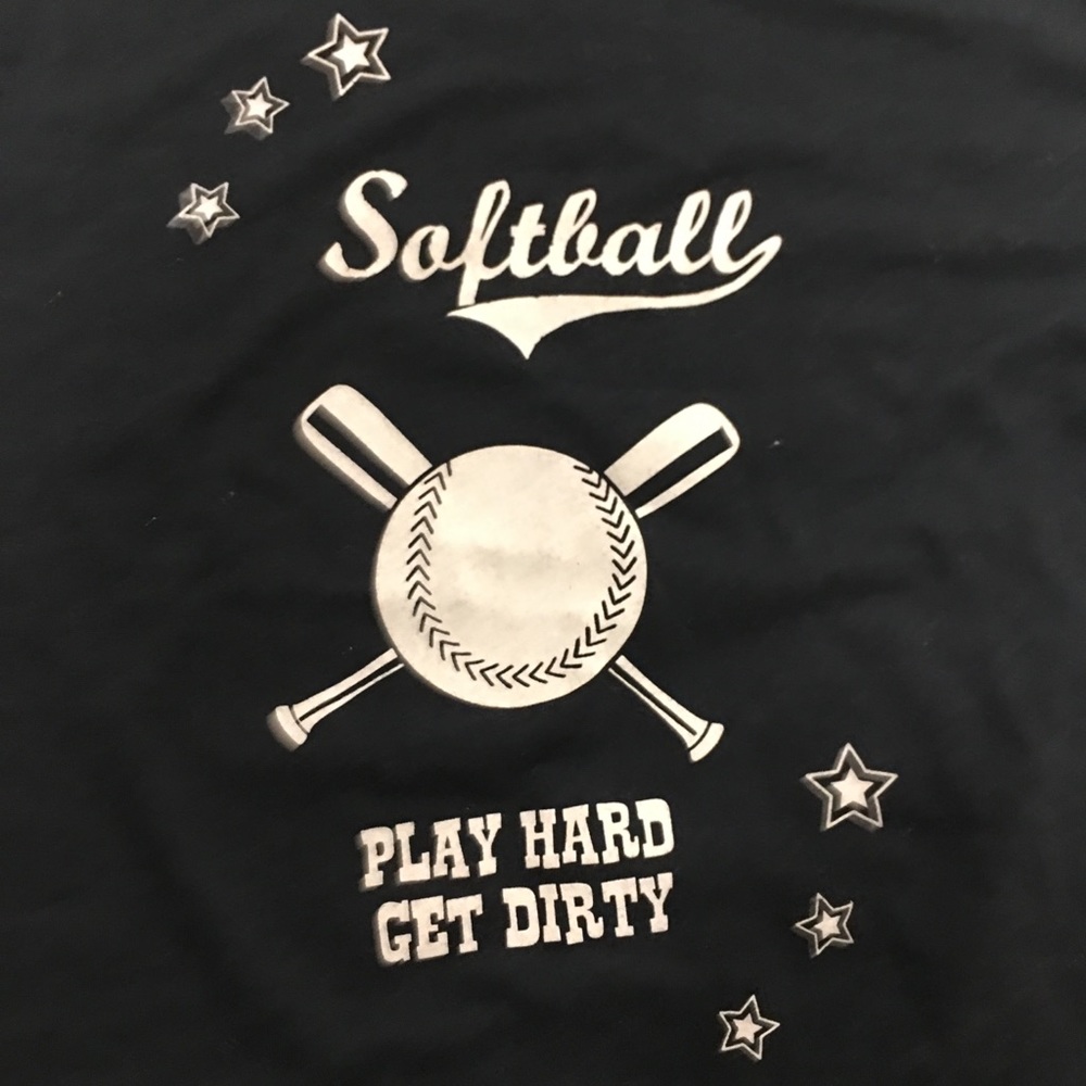 NOT FOR SALE Distressed Small Black Soft Ball Tee
